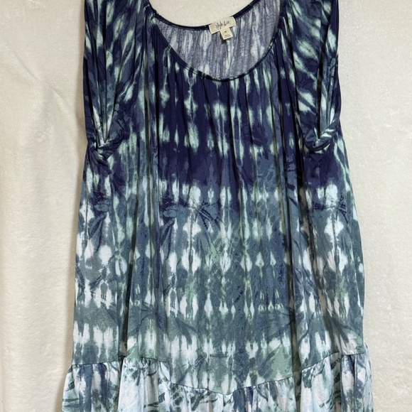 Style & Co Women's 4X Blouse Top Lantern Sleeves Peplum Tie Dye Flared- Plaid - Picture 3 of 12